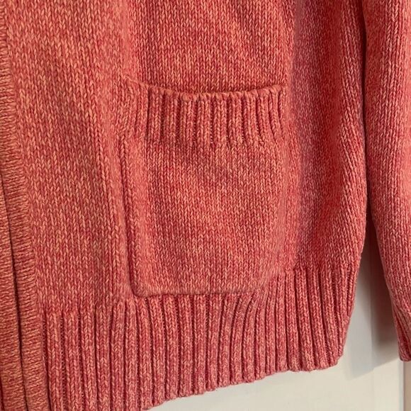 Appleseeds cotton coral zip front sweater size petite large - Picture 4 of 9